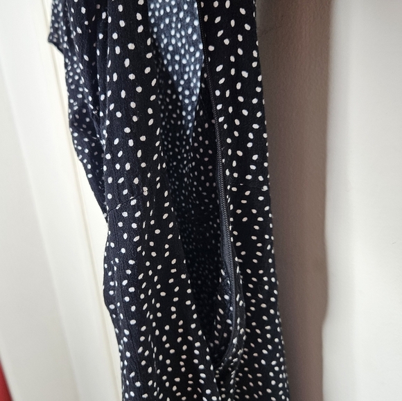 Zara Polka Dot Playsuit Black/White Romper Skort Double-breasted size XS - Picture 5 of 10
